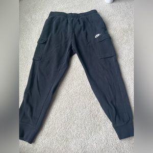 Black Unisex Nike Sweatpants with Pockets and Snap Pockets Midway down Sweats